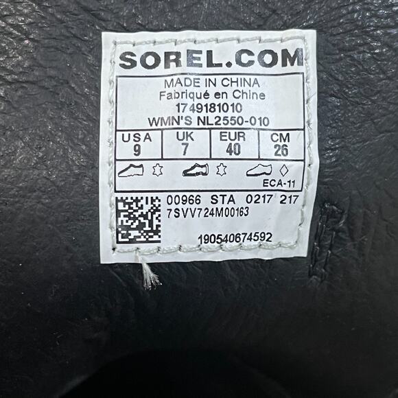 Sorel Women’s After Hours Black Leather Ankle Bootie Wedge Boots~Sz US 9 - Picture 10 of 11